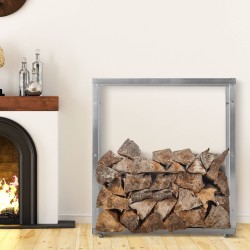 Soporte para leña Keri V2 de 25x100x100 cm en acero inoxidable