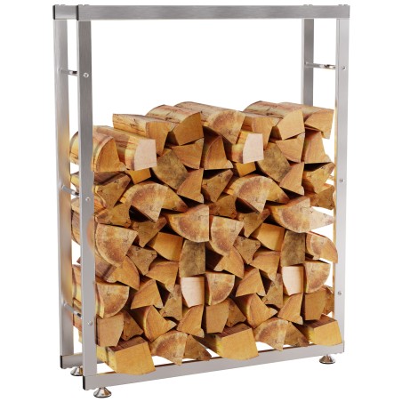 Leñero Keri V2, 25 x 80 x 125 cm, acero inoxidable