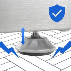 Leñero Keri V2, 25 x 80 x 125 cm, acero inoxidable