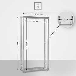 Soporte para leña Keri V2 de 25x80x150 cm en acero inoxidable
