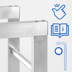 Soporte para leña Keri V2 de 25x100x125 cm en acero inoxidable