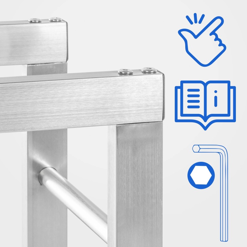 Soporte para leña Keri V2 de 25x100x125 cm en acero inoxidable