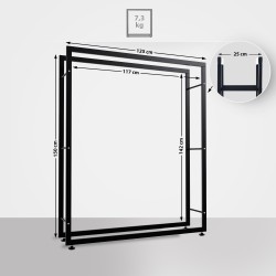 Soporte para leña Keri V2 25x125x150 cm negro