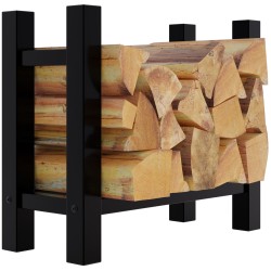 Estante cuadrado para leña Medya 30x60x60 cm negro