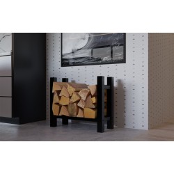 Estante cuadrado para leña Medya 30x60x60 cm negro