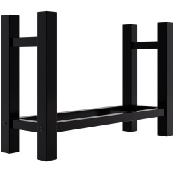 Estante cuadrado para leña Medya, 30x80x60 cm, negro