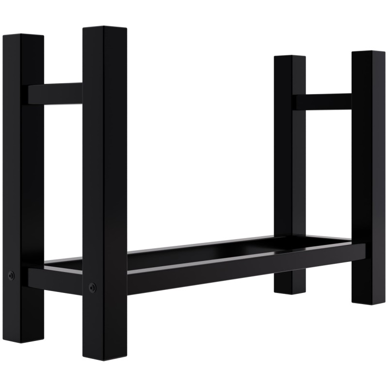 Estante cuadrado para leña Medya, 30x80x60 cm, negro