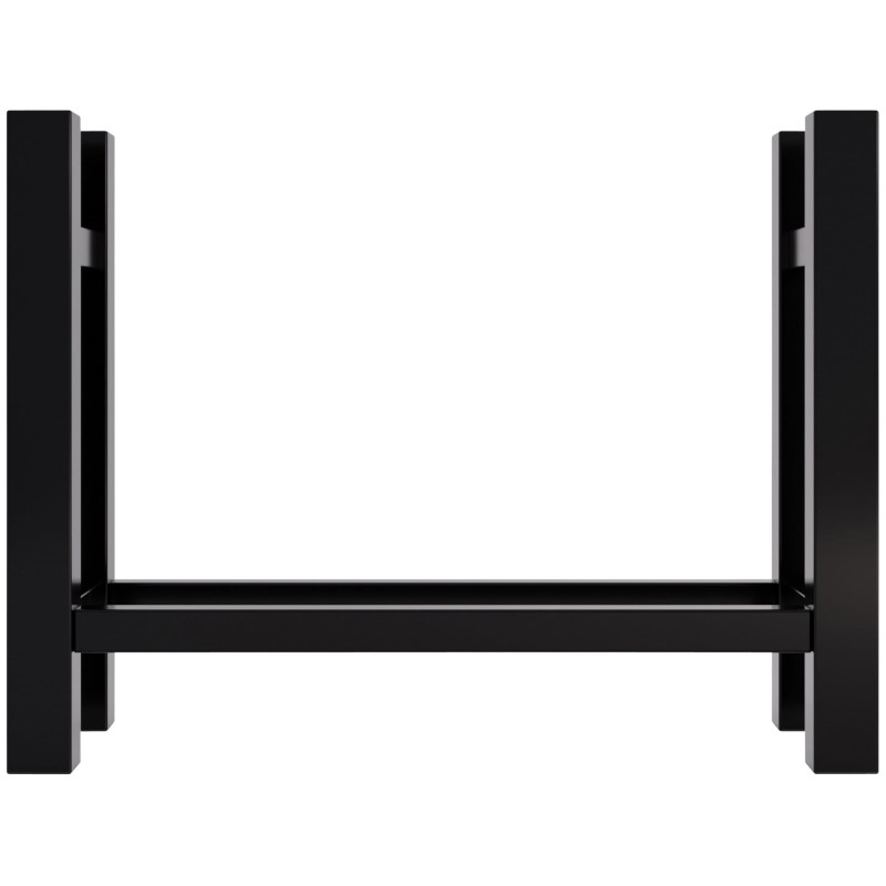 Estante cuadrado para leña Medya, 30x80x60 cm, negro