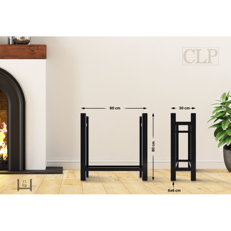 Estante cuadrado para leña Medya 30x80x80 cm negro