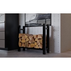 Estante cuadrado para leña Medya 30x80x80 cm negro