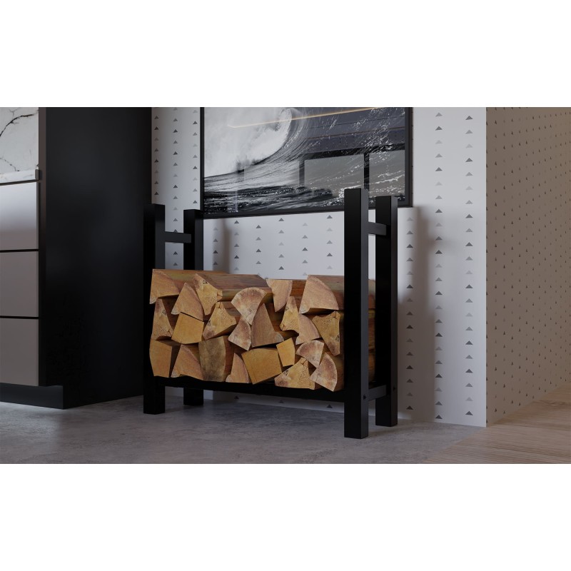 Estante cuadrado para leña Medya 30x80x80 cm negro