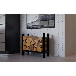 Leñero redondo Medya de 30x60x60 cm, negro