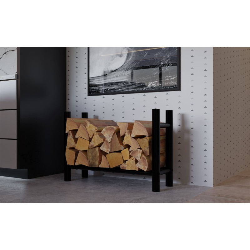 Leñero redondo Medya 30x80x60 cm negro