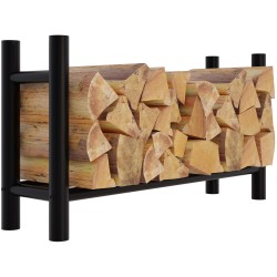 Leñero redondo Medya de 30x100x60 cm, negro