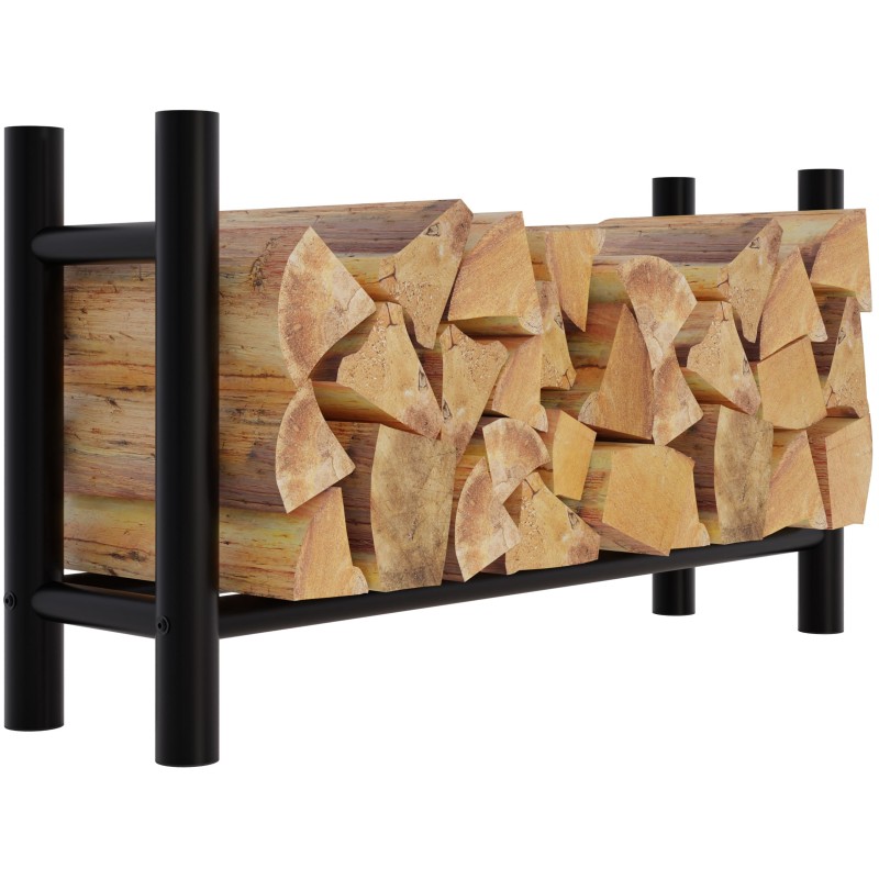 Leñero redondo Medya de 30x100x60 cm, negro