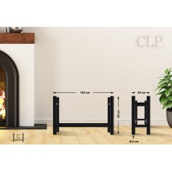 Leñero redondo Medya de 30x100x60 cm, negro