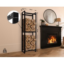 Estante para leña Morson 25x50x150 negro