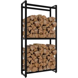 Estante para leña Morson 25x75x150 negro