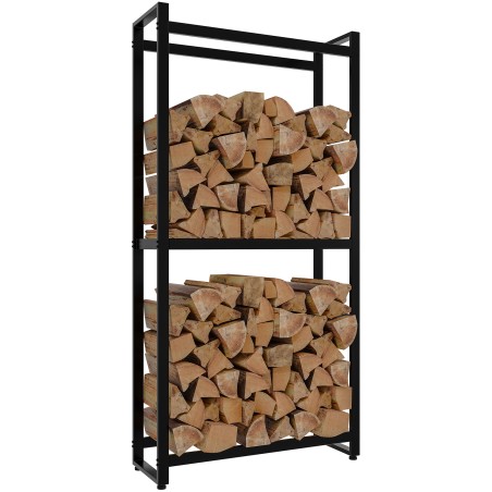 Estante para leña Morson 25x75x150 negro