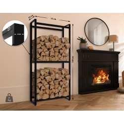 Estante para leña Morson 25x75x150 negro