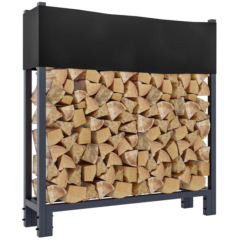 Soporte para leña Martin + tapa 25x110x115 cm antracita