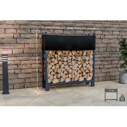 Soporte para leña Martin + tapa 25x110x115 cm antracita