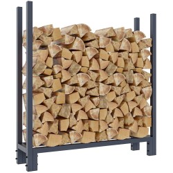 Soporte para leña Martin + tapa 25x110x115 cm antracita