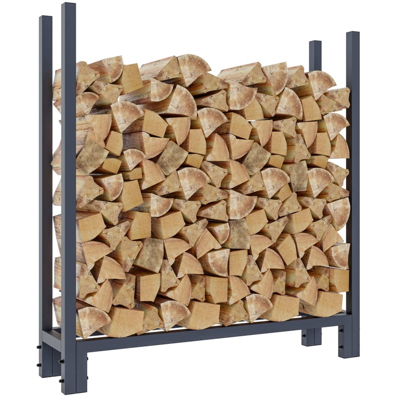 Soporte para leña Martin + tapa 25x110x115 cm antracita