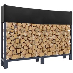 Soporte para leña Martin + tapa 25x160x115 cm antracita