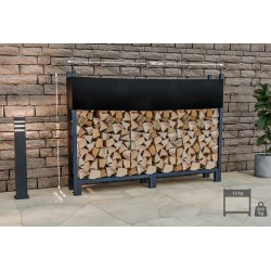 Soporte para leña Martin + tapa 25x160x115 cm antracita