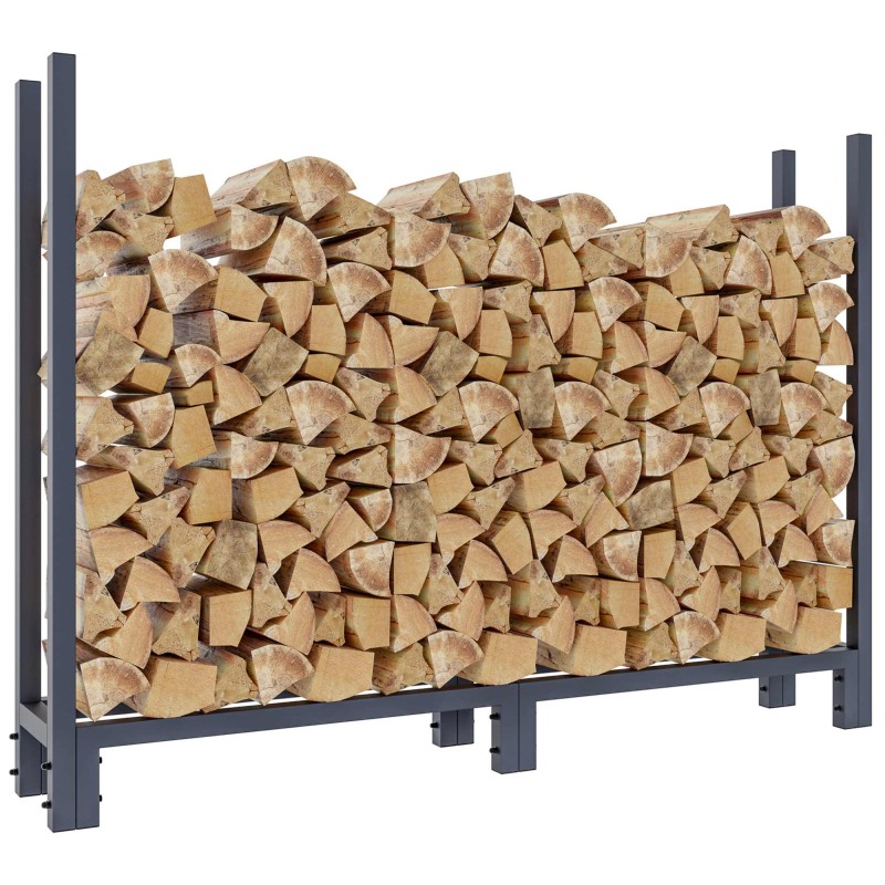 Soporte para leña Martin + tapa 25x160x115 cm antracita