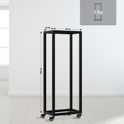 Soporte para leña Hilta 25x40x100 cm negro