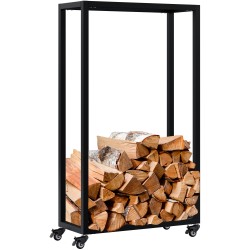 Soporte para leña Hilta 25x60x100 cm negro