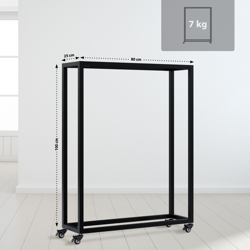 Soporte para leña Hilta 25x80x100 cm negro