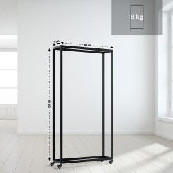 Soporte para leña Hilta 25x80x150 cm negro