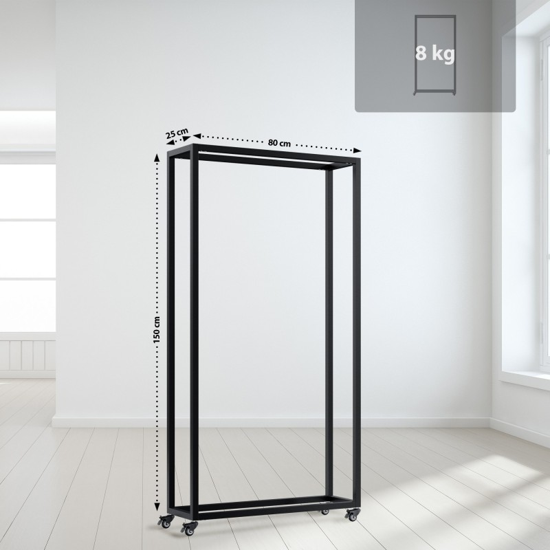 Soporte para leña Hilta 25x80x150 cm negro