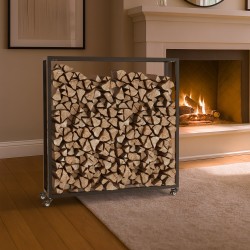 Soporte para leña Hilta 25x100x100 cm negro