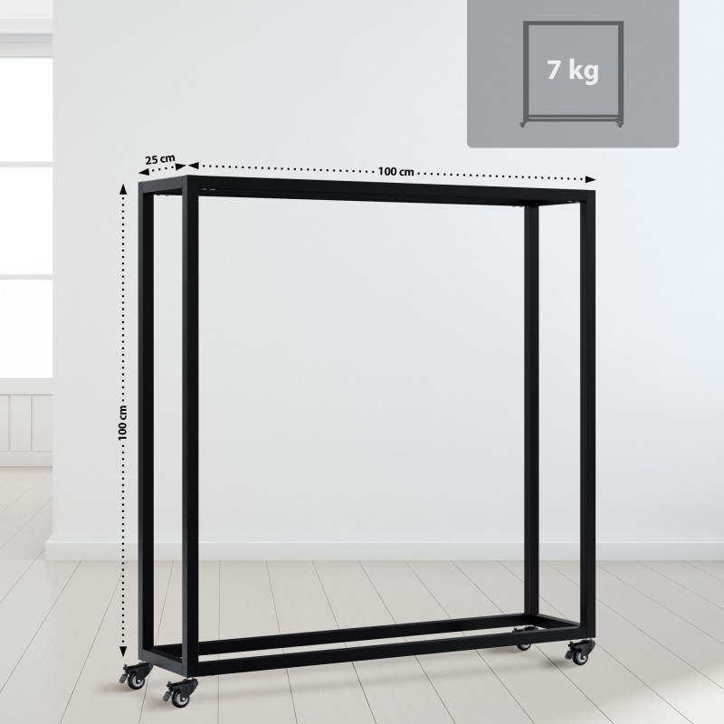 Soporte para leña Hilta 25x100x100 cm negro