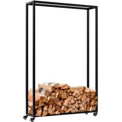 Soporte para leña Hilta 25x100x150 cm negro