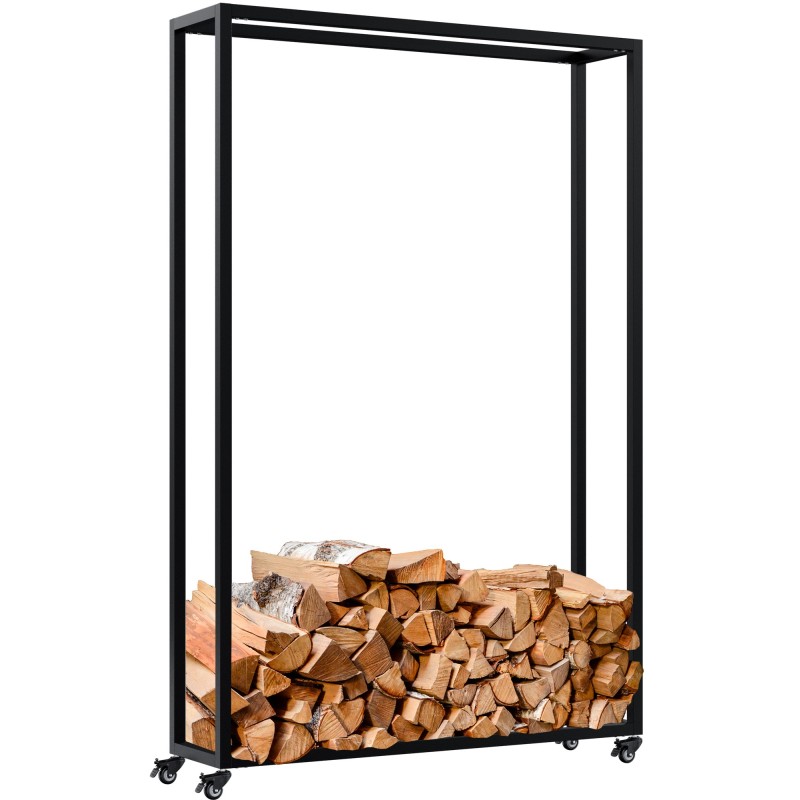 Soporte para leña Hilta 25x100x150 cm negro