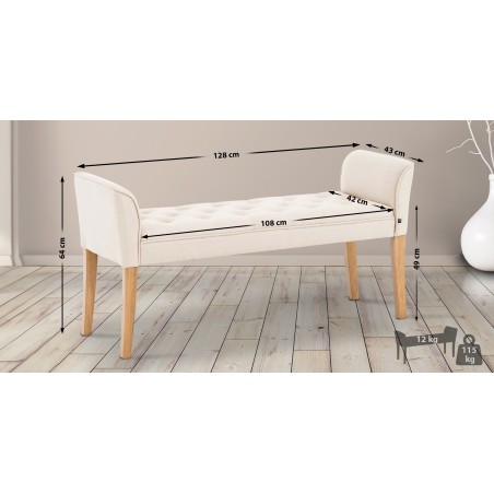 Banco Cleopatra, crema claro antiguo