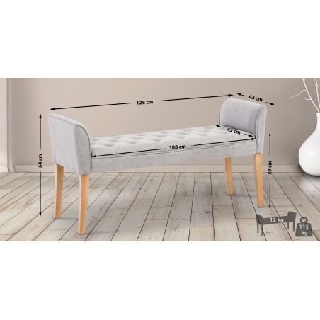 Banco Cleopatra, gris claro antiguo