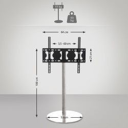 Soporte de TV redondo de acero inoxidable
