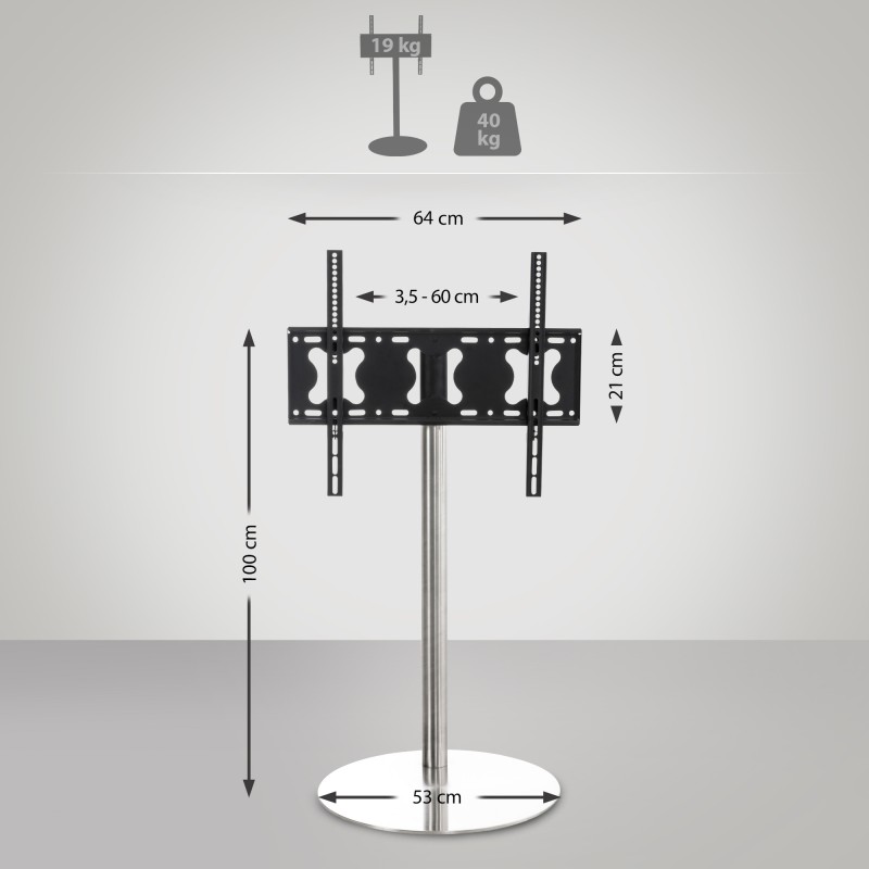 Soporte de TV redondo de acero inoxidable