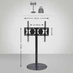 soporte de TV redondo negro mate