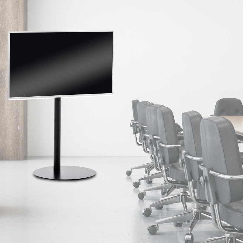 soporte de TV redondo negro mate