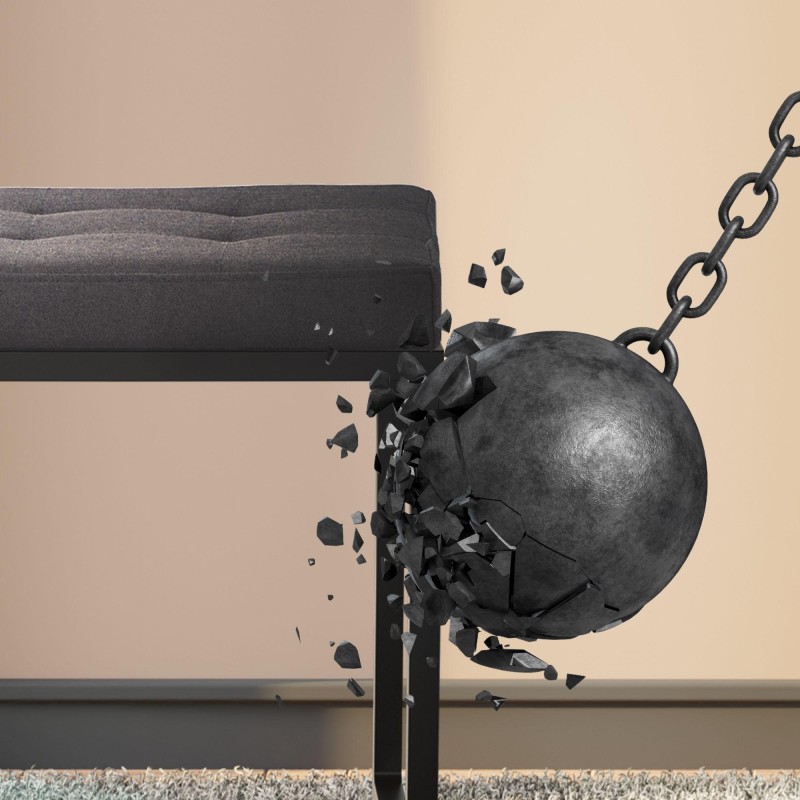 Banco Barci B, tapizado en tela negra