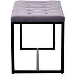 Banco Barci B, tapizado en tela gris oscuro