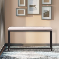 Banco Barci B, imitación de cuero gris