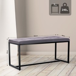 Banco Barci B, imitación de cuero gris